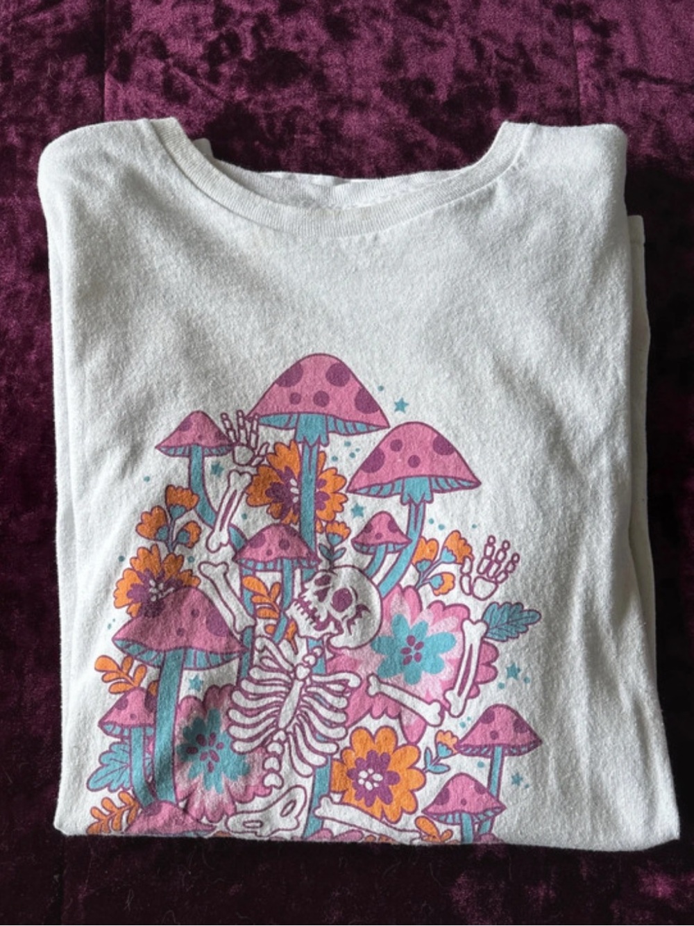white skeleton t-shirt